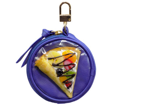 Crepe Circular Purse - Blue