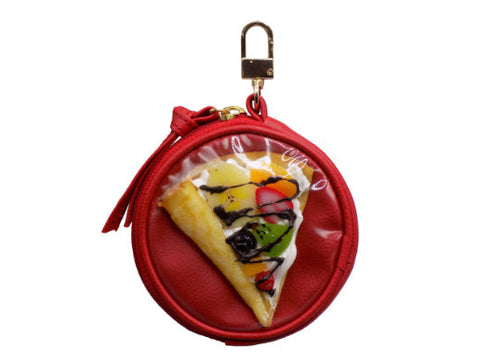 Crepe Circular Purse - Red