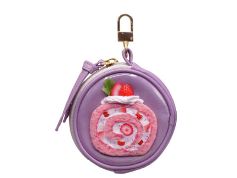 Strawberry Roll Cake Circular Purse Ver. 2 - Purple