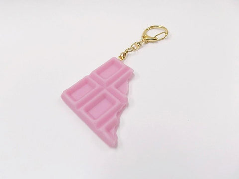 Strawberry Chocolate Bar Piece Keychain